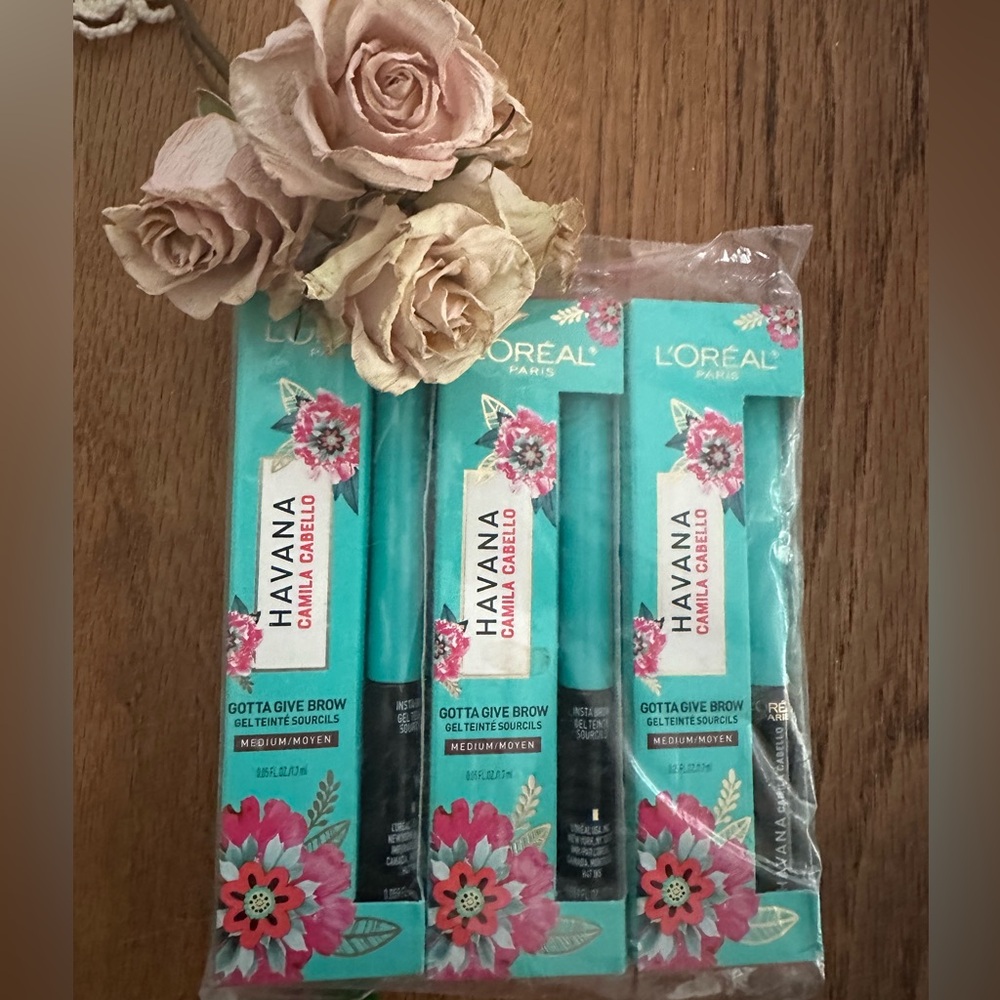 Three new boxes L’oreal HAVANA Camila Cabello Gotta Give Brow gel Med Brown